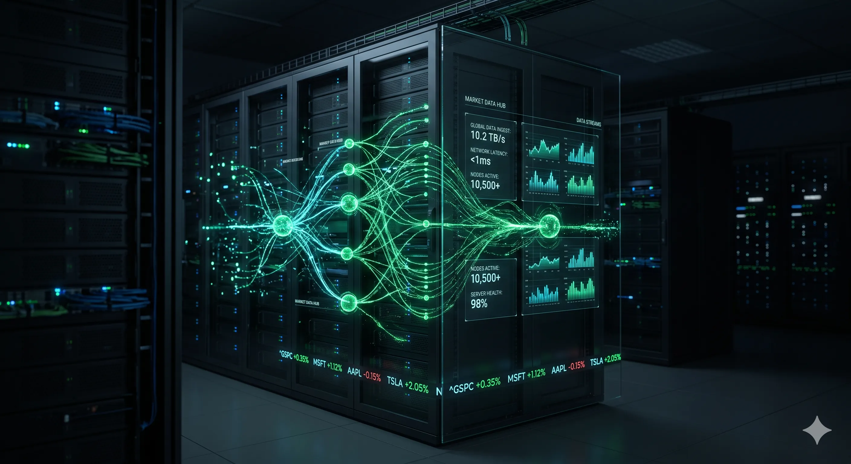 Market data APIs and financial data visualization with real-time metrics
