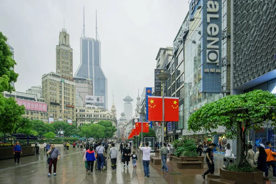 Nanjing Road pedestrian street Shanghai at night