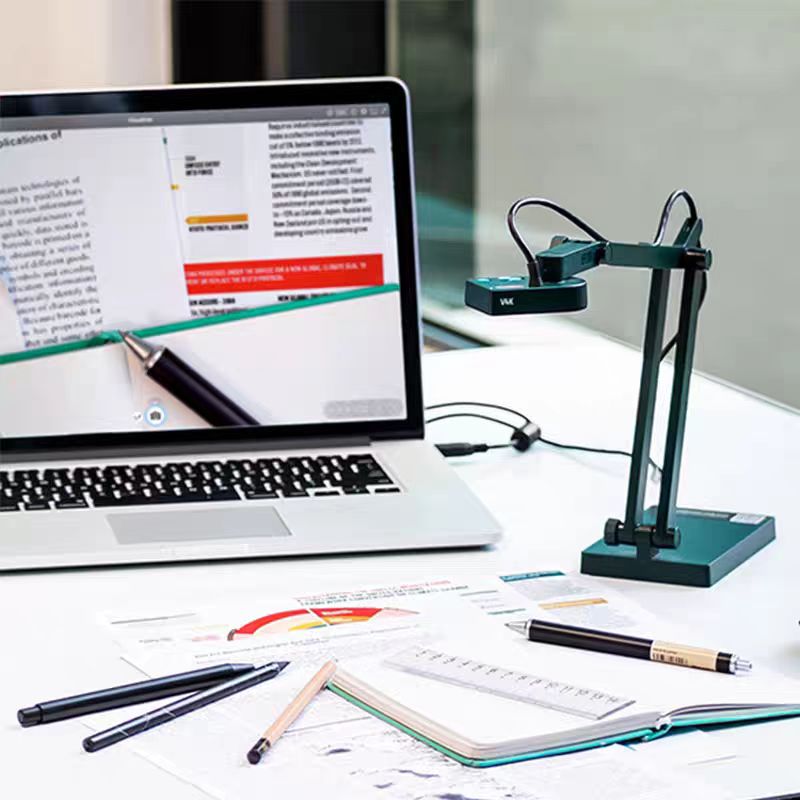 Document camera in use with a laptop