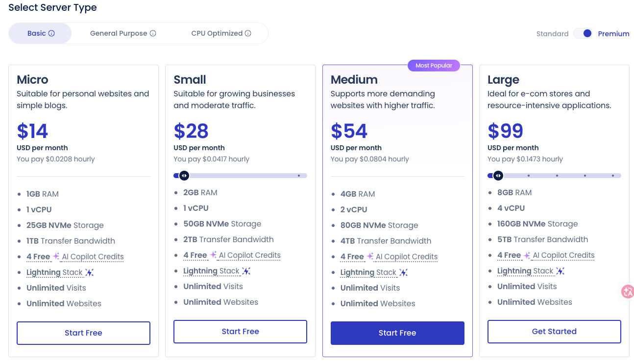 Cloudways managed hosting pricing $14 to $99 per month