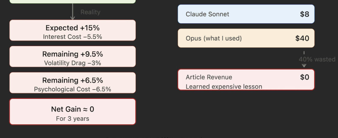 It Took an AI to Show Me My Leverage Wasn’t Making Me Any Money — and I Overspent 40% on Opus5 Tokens Writing It