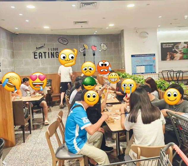 Packed supermarket food court China 2026